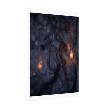 Incense Smoke Winter Canvas Art | Dark Japandi Sophisticated Design