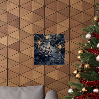 Candlelight Lotus Flower Wall Art Print - Zen Fukinsei