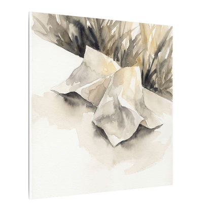 Paper Fold Watercolor Canvas Art | Warm Japandi Art