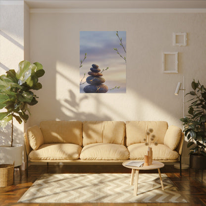 Spring River Stones Gold Vein Canvas Art | Philosophical Decor