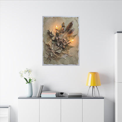 Dried Flowers Texture Canvas Art | Warm Japandi Art