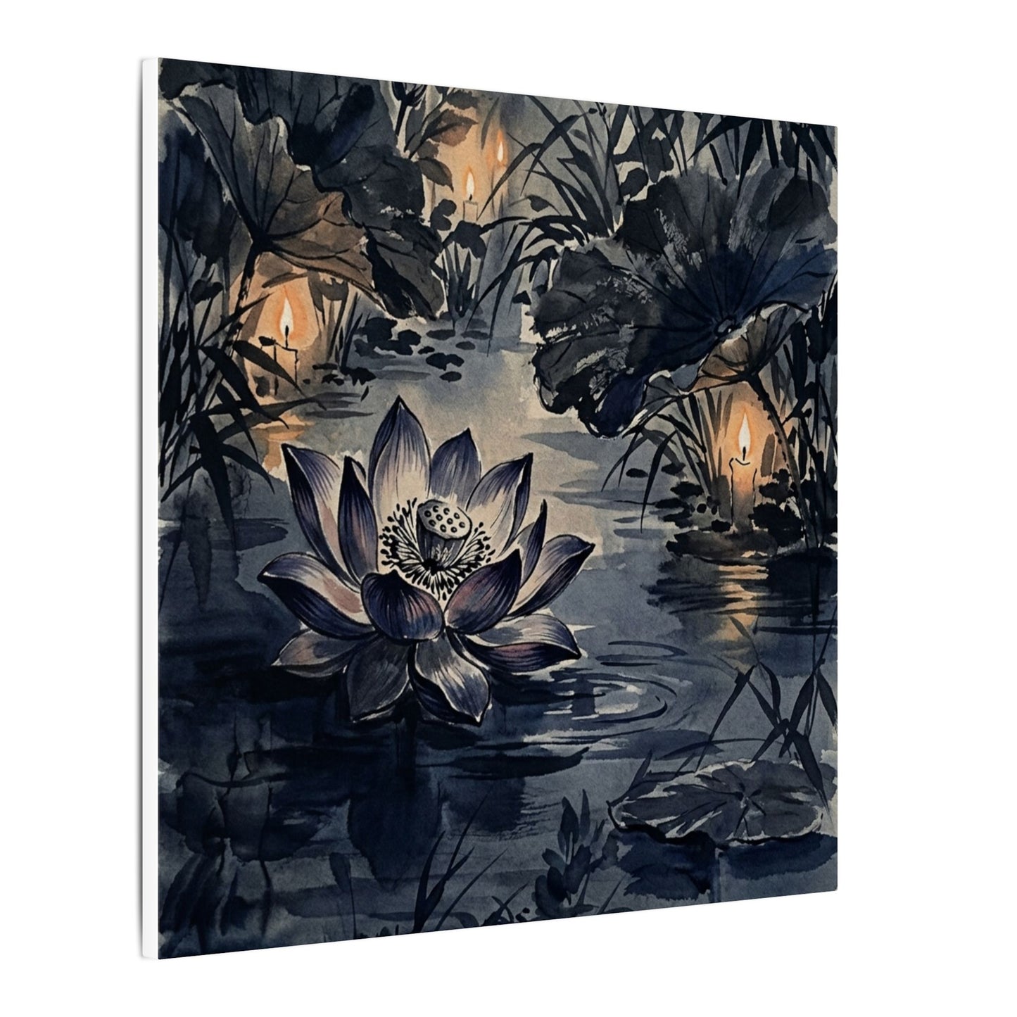Fukinsei Lotus Flower Canvas Art - Zen Sumi E