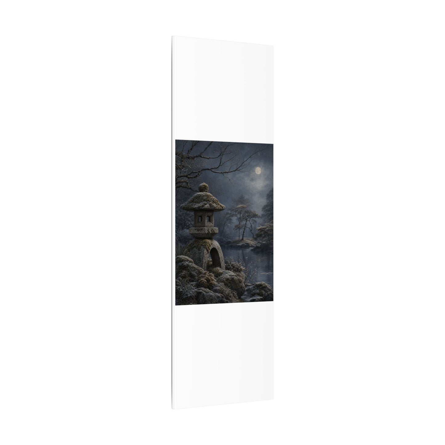 Stone Lantern Canvas Art | Winter Japandi Japanese Pattern Art