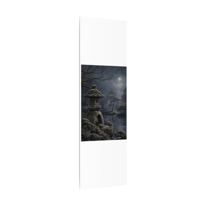 Stone Lantern Canvas Art | Winter Japandi Japanese Pattern Art