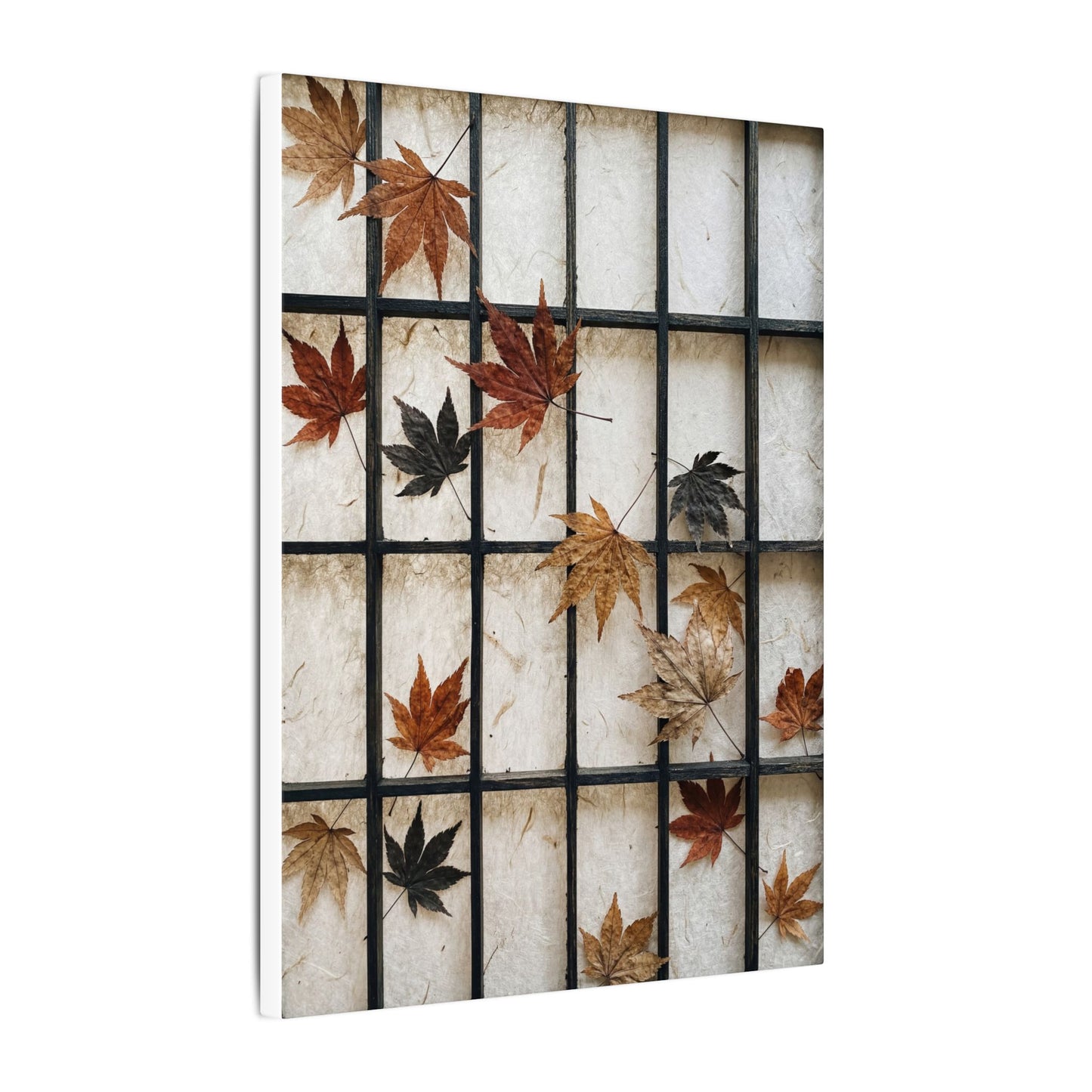 Japandi Shoji Screen in Overcast | Texture Canvas Art