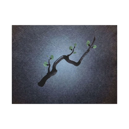 Ink Brushstroke Canvas Art | Spring Dark Japandi Moody Minimal Art