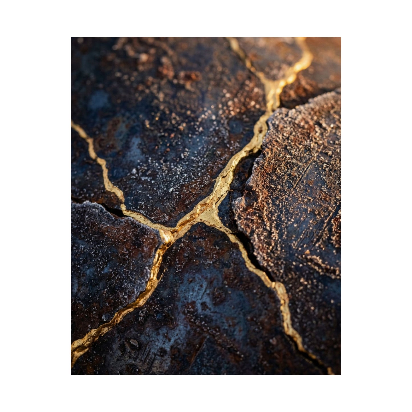 Golden Hour Rust Patina Wall Art Print - Kintsugi Kanso