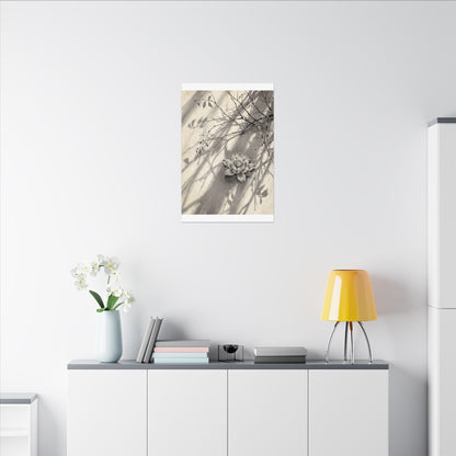 Winter Lotus Flower Sumi E Canvas Art | Contemplative Decor