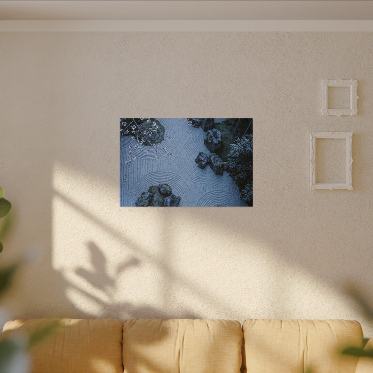 Contemplative Cherry Blossom Canvas Art - Karesansui Zen