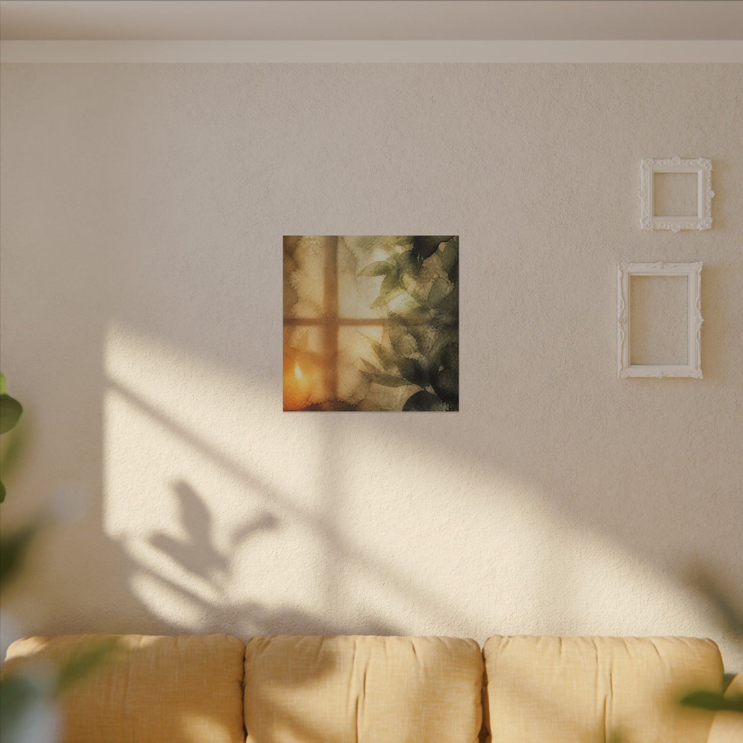 Cozy Shoji Screen Canvas Art - Watercolor Japandi