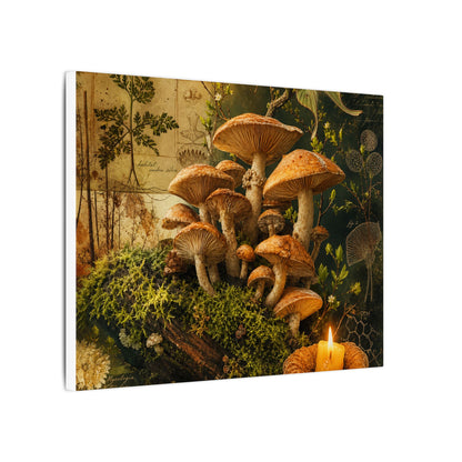 Spring Wild Mushrooms Herbarium Canvas Art | Earthy Decor