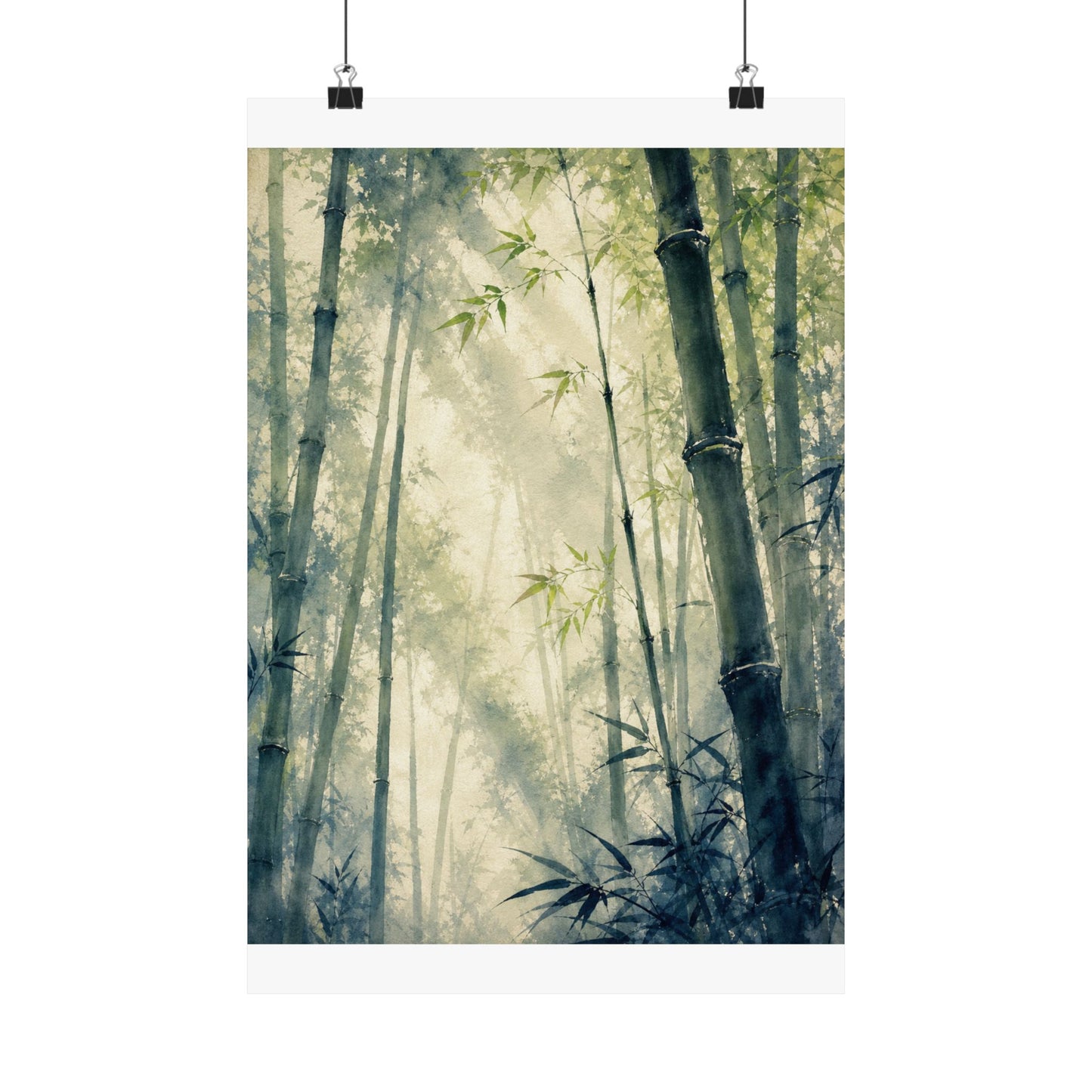 Spring Bamboo Grove Sumi E Wall Art Print | Serene Decor
