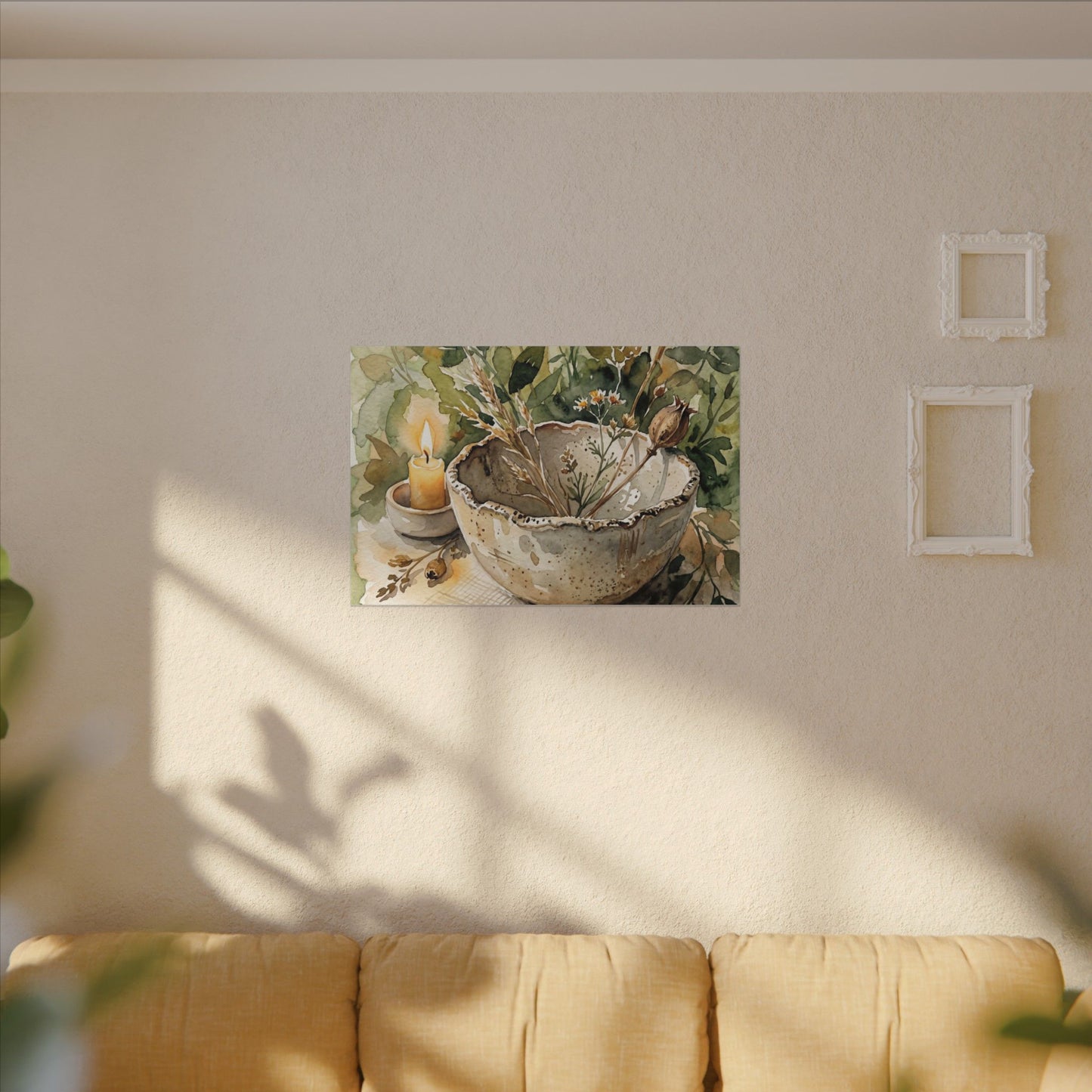 Ceramic Bowl Summer Canvas Art | Japandi Elegant Design