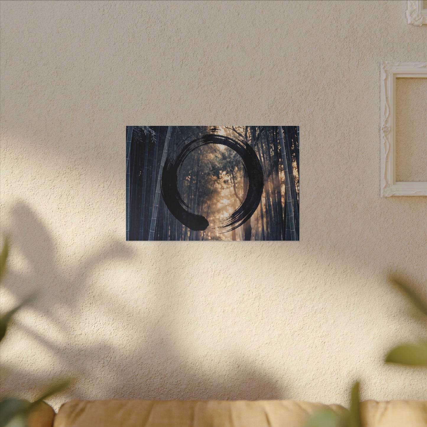 Bamboo Grove Canvas Art | Winter Zen Enso Art
