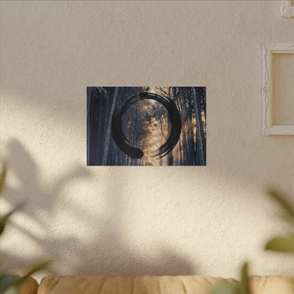 Bamboo Grove Canvas Art | Winter Zen Enso Art