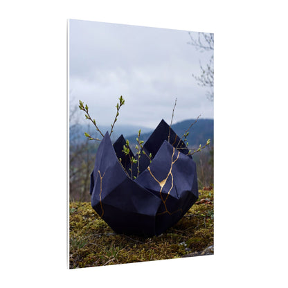 Paper Fold Canvas Art | Spring Kintsugi Gold Repair Art