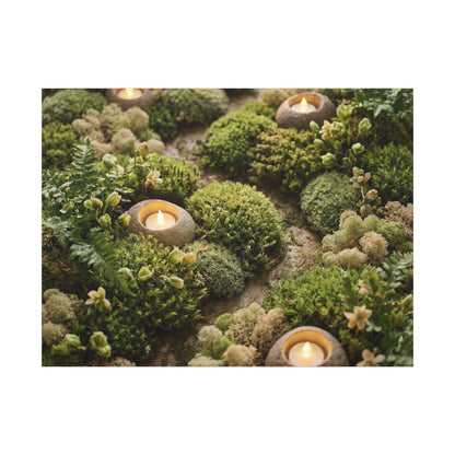 Moss Close Up Japanese Pattern Canvas Art | Neutral Japandi Art