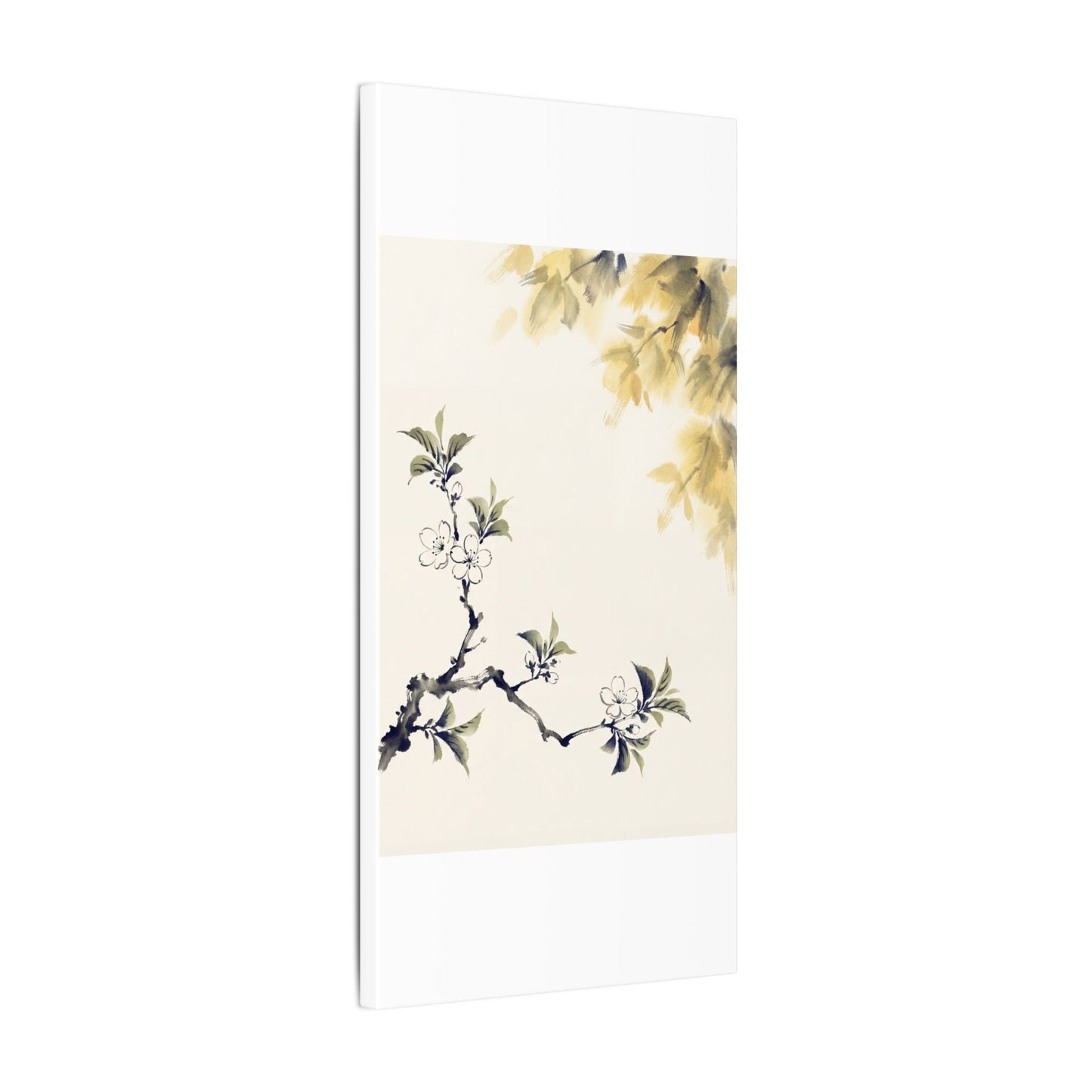 Kanso Cherry Blossom Canvas Art - Zen Sumi E