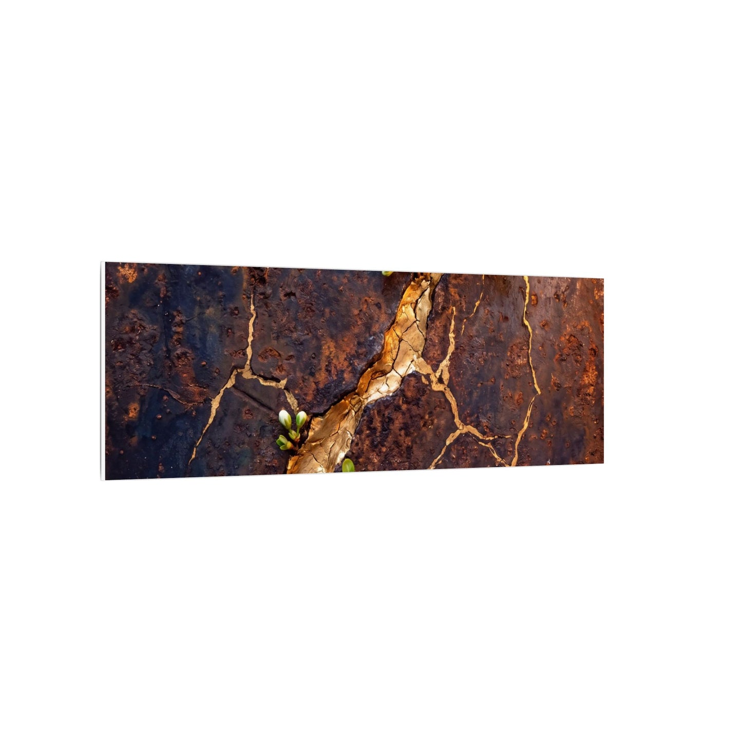 Rust Patina Spring Canvas Art | Kintsugi Resilient Design