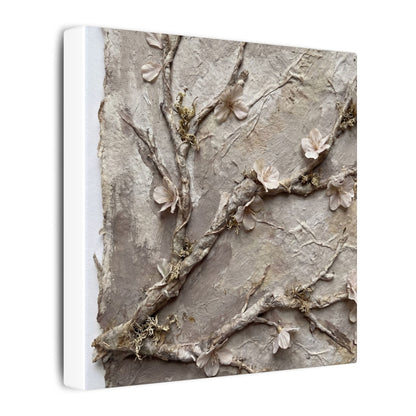Summer Cherry Blossom Texture Canvas Art | Earthy Decor