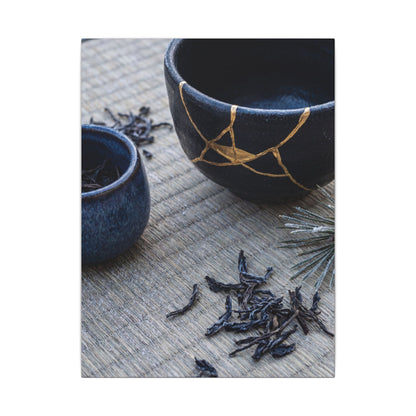 Kintsugi Tea Ceremony in Overcast | Gold Vein Canvas Art