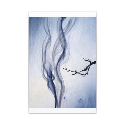 Incense Smoke Spring Canvas Art | Zen Tranquil Design