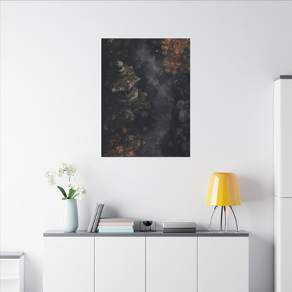 Stone Lantern Canvas Art | Autumn Japandi Texture Art