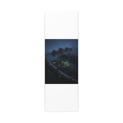 Moonlight Mountain Mist Canvas Art - Dark Japandi Kanso