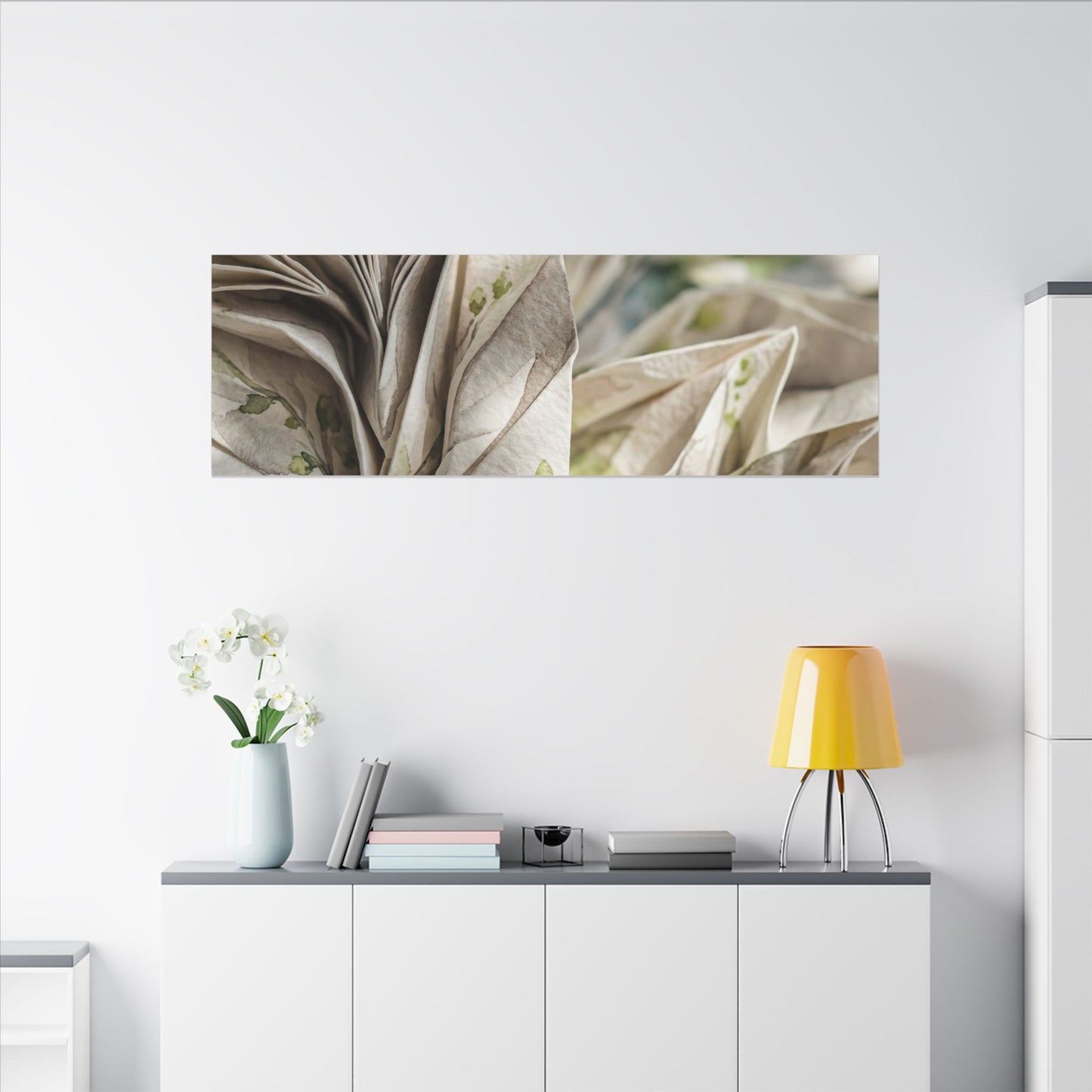 Fukinsei Paper Fold Canvas Art - Japandi Watercolor