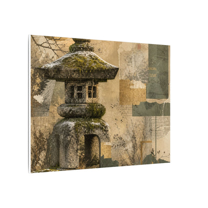 Elegant Stone Lantern Canvas Art - Texture Japandi