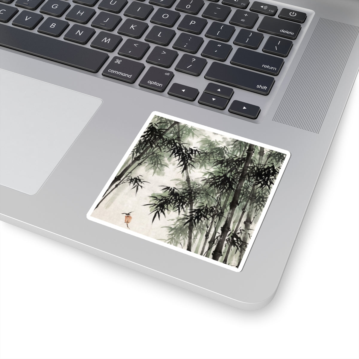 Contemplative Bamboo Grove Sticker - Sumi E Zen Art Print