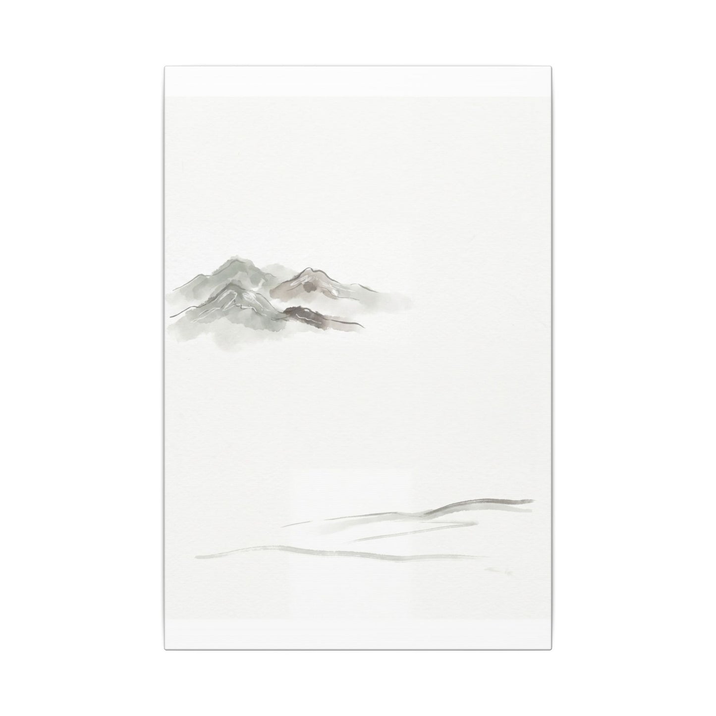 Winter Mountain Mist Minimal Line Canvas Art | Elegant Decor