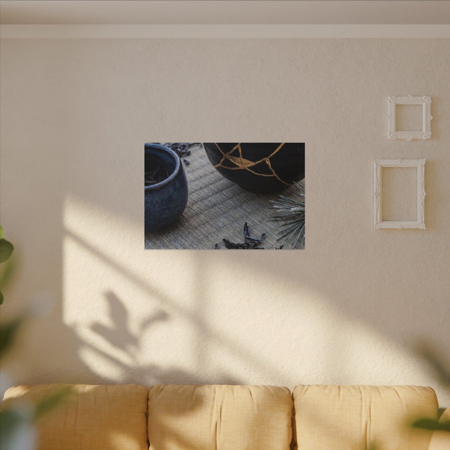 Kintsugi Tea Ceremony in Overcast | Gold Vein Canvas Art