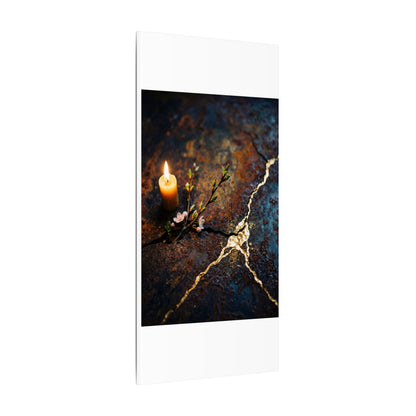 Kintsugi Rust Patina in Candlelight | Gold Repair Canvas Art