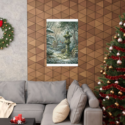 Dappled Stone Lantern Wall Art Print - Japandi Datsuzoku