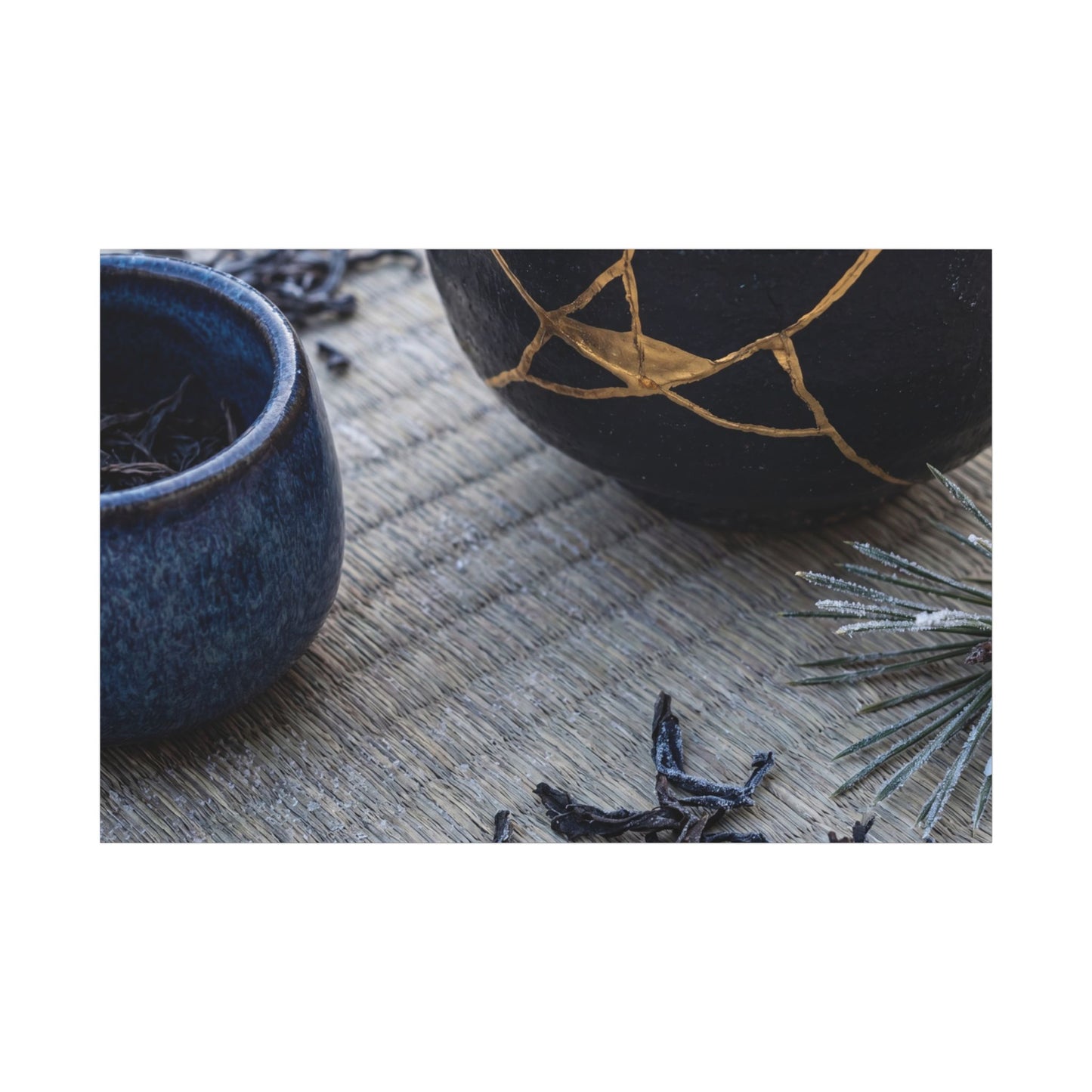 Kintsugi Tea Ceremony in Overcast | Gold Vein Canvas Art