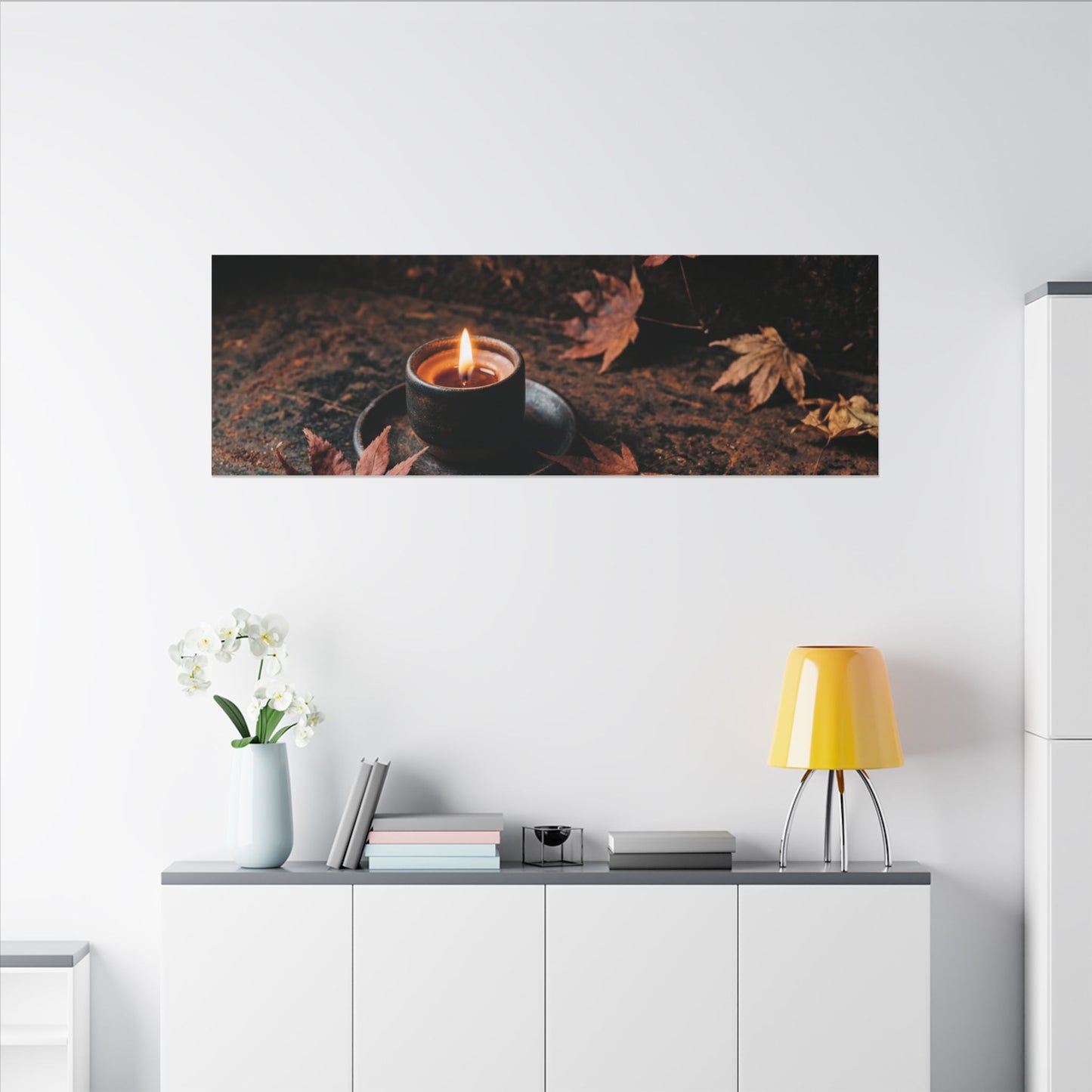 Dark Japandi Rust Patina in Candlelight | Shadow Zen Canvas Art