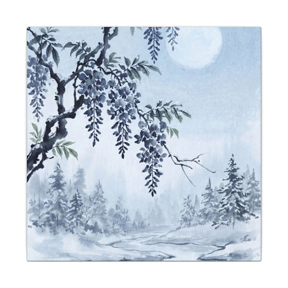 Seijaku Wisteria Canvas Art - Zen Sumi E