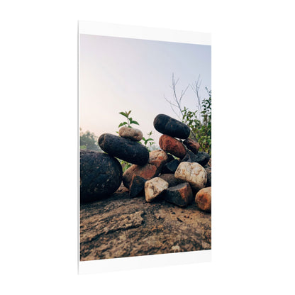 River Stones Canvas Art | Spring Kintsugi Broken Beauty Art