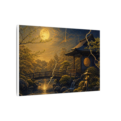 Spring Moonlit Garden Gold Vein Canvas Art | Resilient Decor