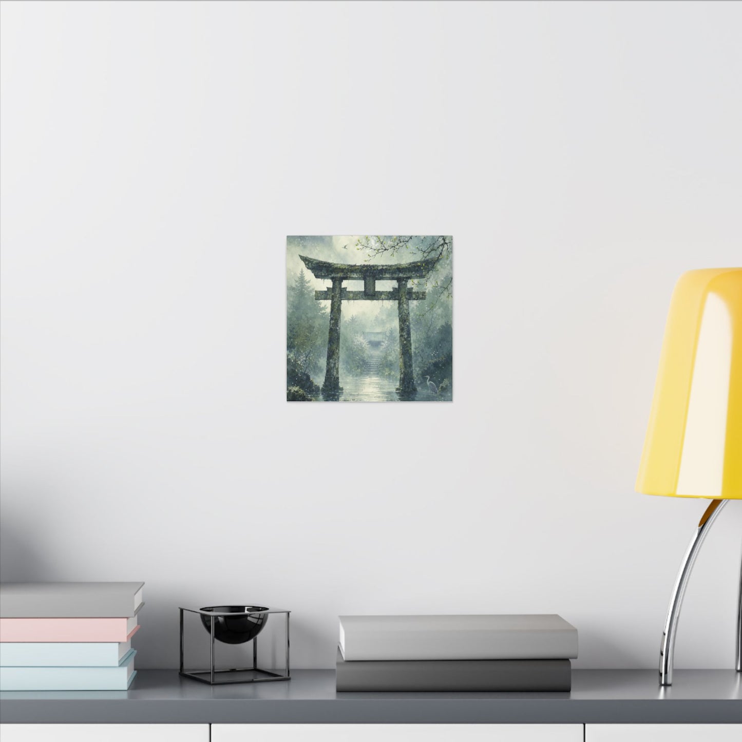 Earthy Torii Gate Canvas Art - Watercolor Japandi