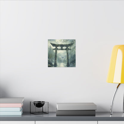Earthy Torii Gate Canvas Art - Watercolor Japandi