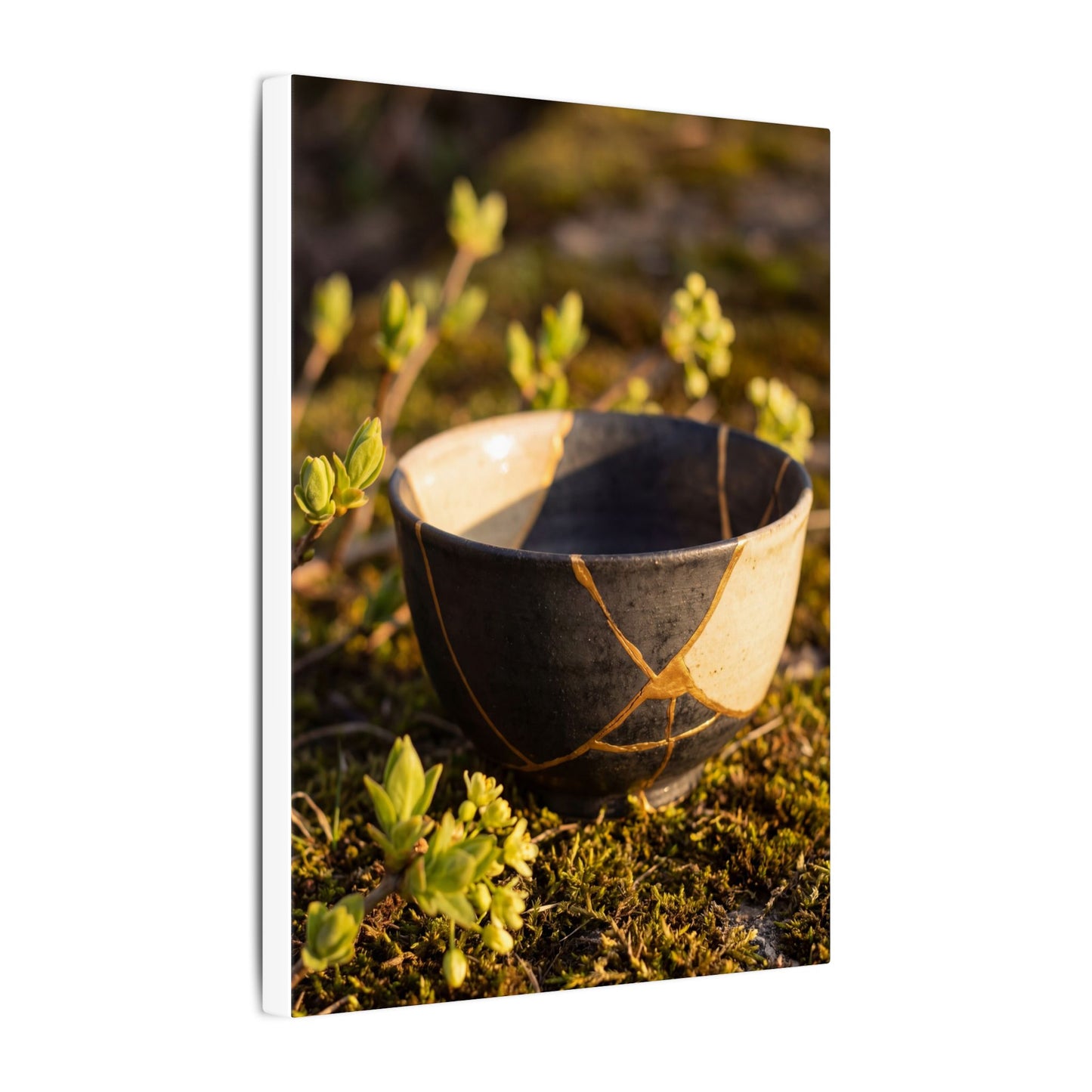 Seijaku Broken Pottery Canvas Art - Kintsugi Gold Repair