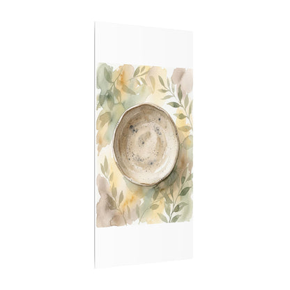 Ceramic Bowl Watercolor Canvas Art | Warm Japandi Art