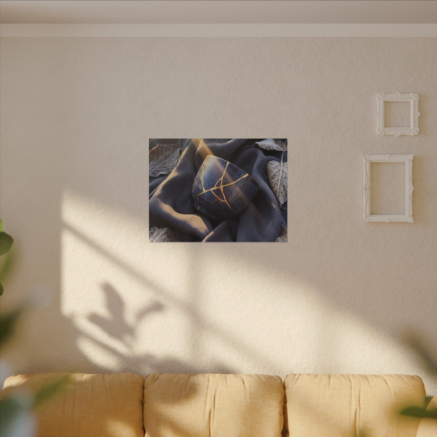 Winter Silk Drape Gold Repair Canvas Art | Artful Decor
