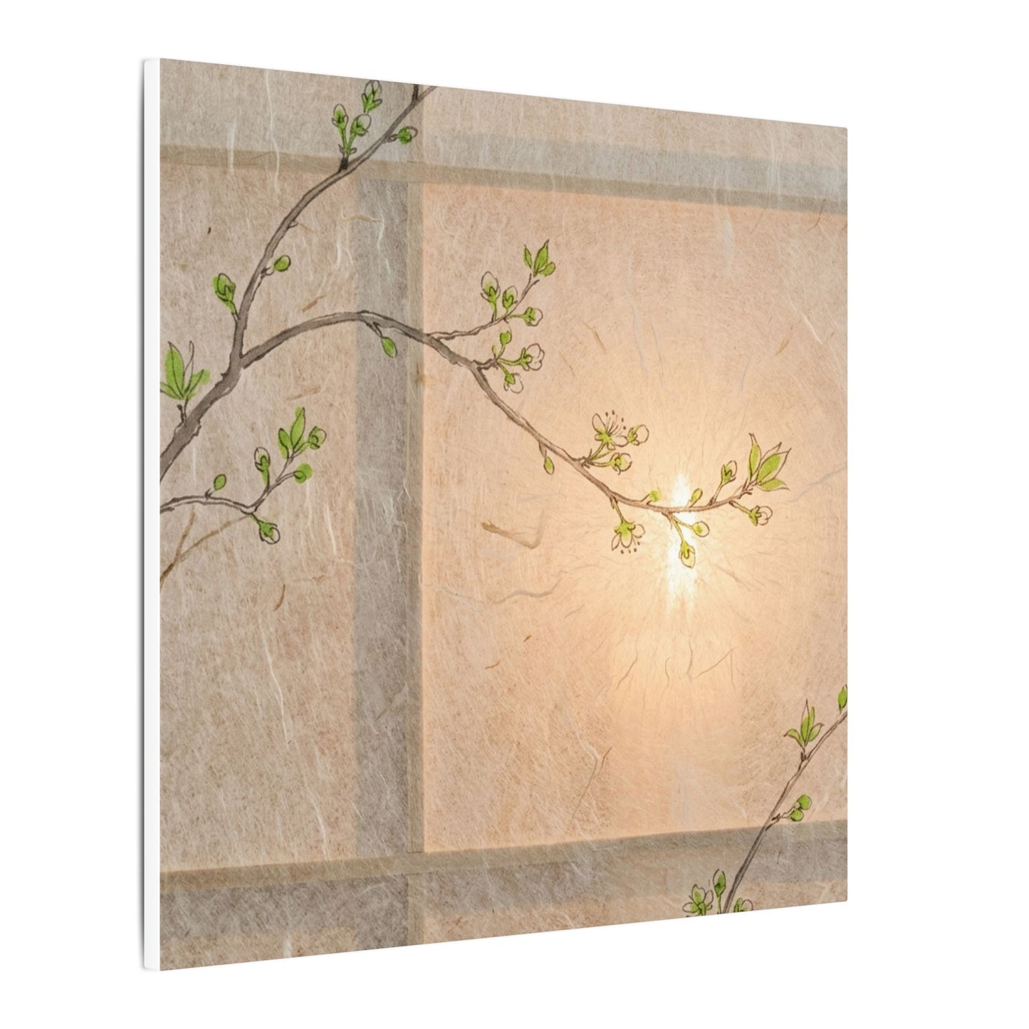 Shoji Screen Canvas Art | Spring Japandi Minimal Line Art