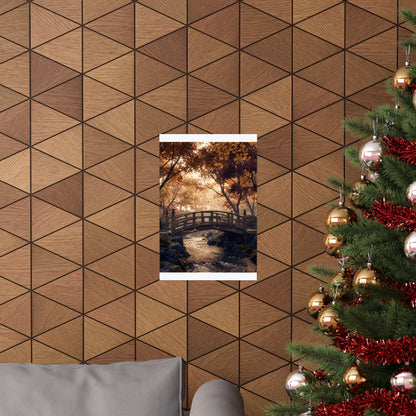 Philosophical Wooden Bridge Wall Art Print - Gold Vein Kintsugi
