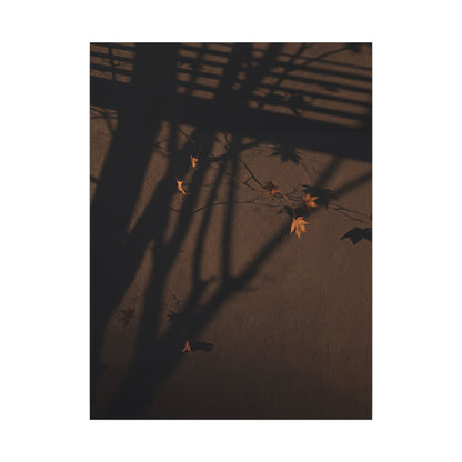 Shadow Play Autumn Canvas Art | Dark Japandi Luxurious Design
