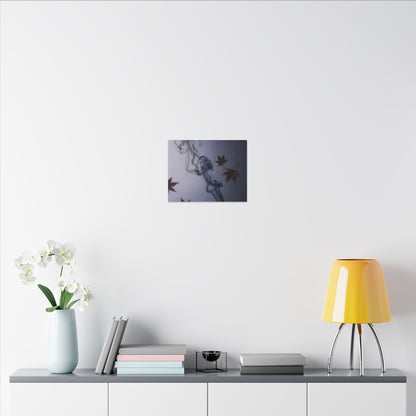 Dark Japandi Incense Smoke in Dawn | Moody Minimal Canvas Art