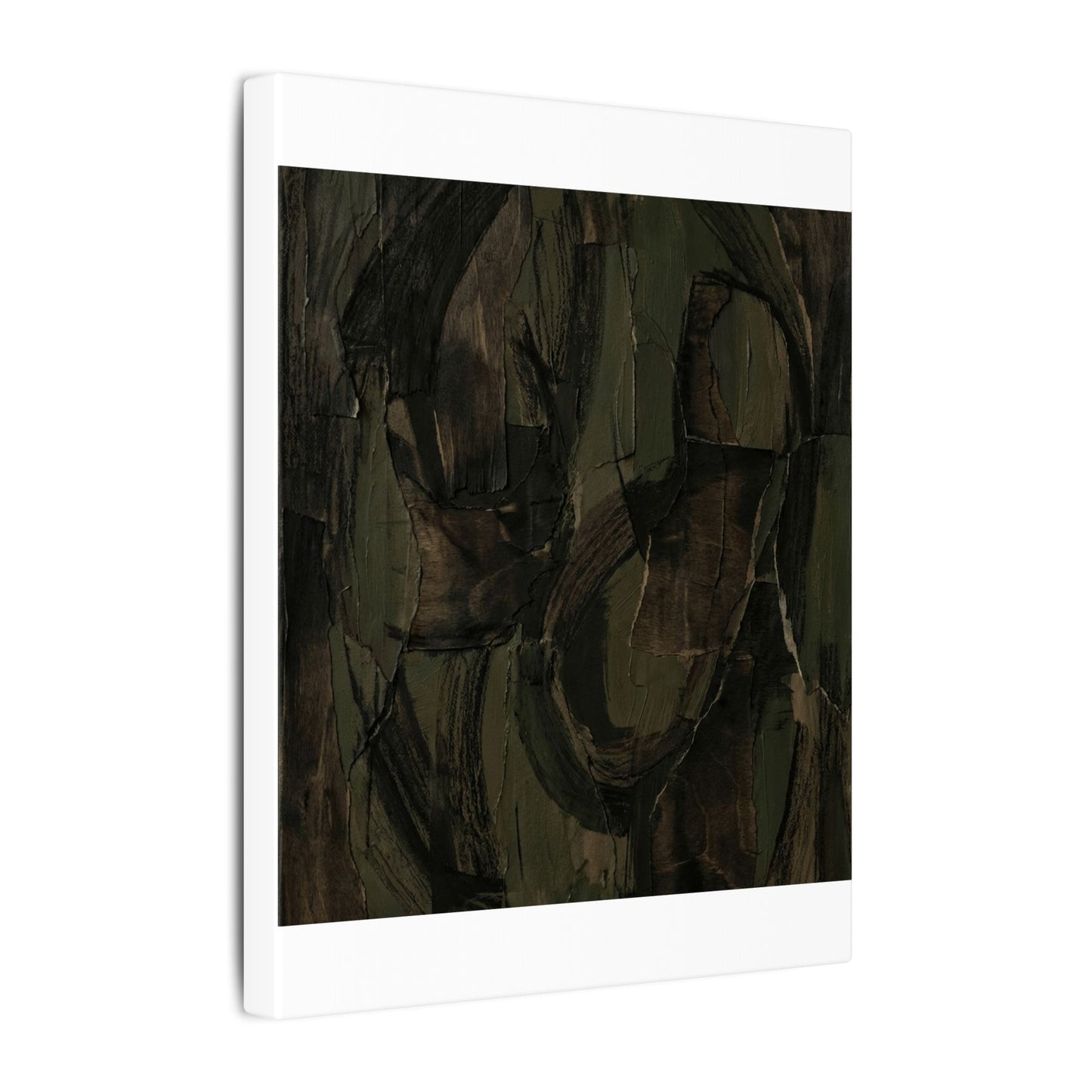 Mixed Media Dark Japandi Textured Canvas Art